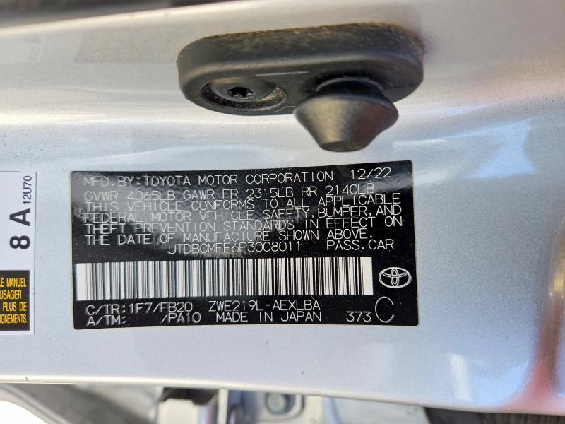 2023 TOYOTA COROLLA HYBRID LE — Фото 12 из 12