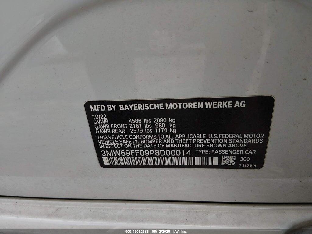 3MW69FF09P8D00014 2023 BMW 330I photo no. 9