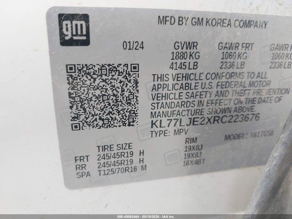 KL77LJE2XRC223676 2024 CHEVROLET TRAX photo no. 9