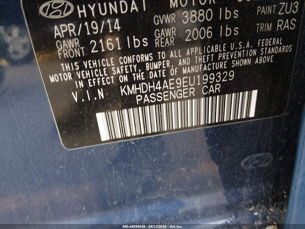 KMHDH4AE9EU199329 2014 HYUNDAI ELANTRA photo no. 9