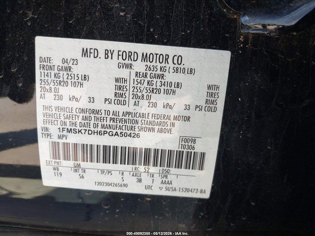 1FMSK7DH6PGA50426 2023 FORD EXPLORER photo no. 9
