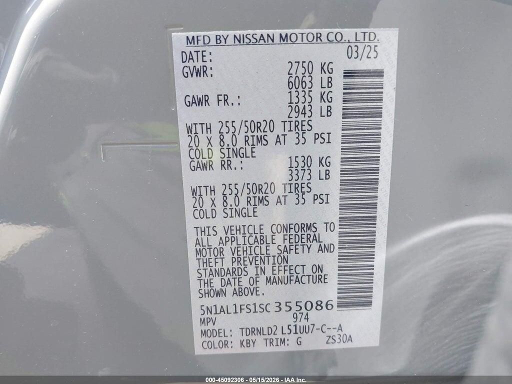 5N1AL1FS1SC355086 2025 INFINITI QX60 photo no. 9
