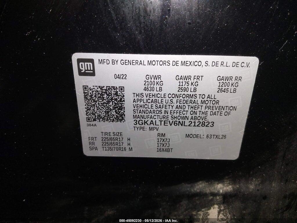3GKALTEV6NL212823 2022 GMC TERRAIN photo no. 9