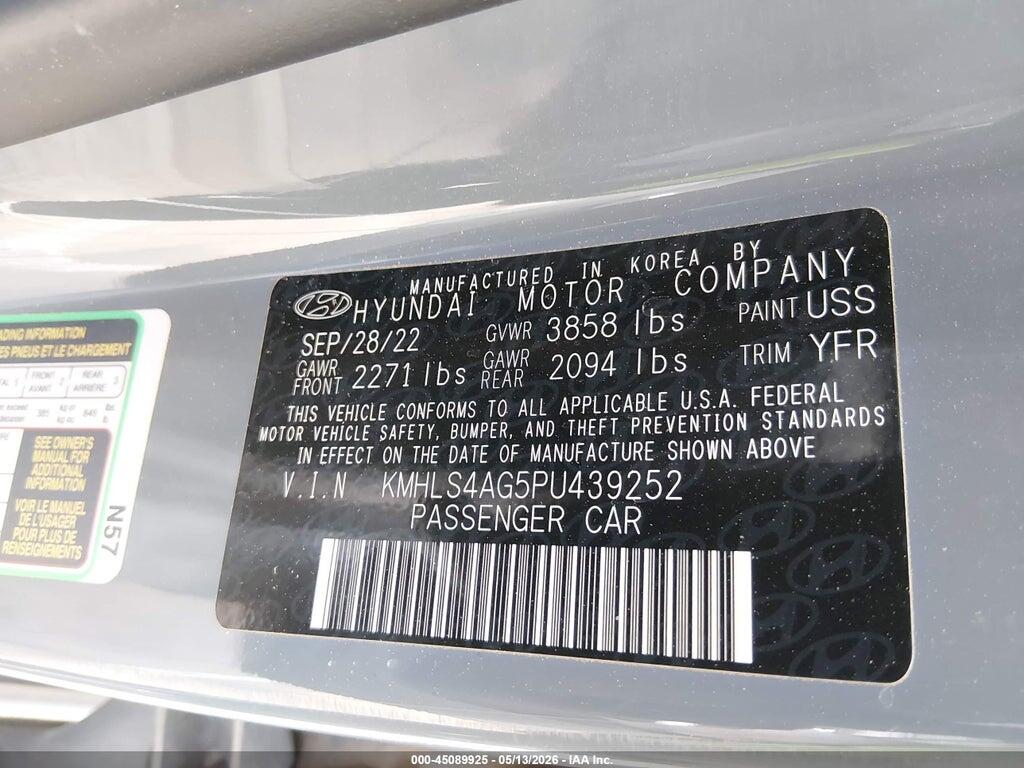 KMHLS4AG5PU439252 2023 HYUNDAI ELANTRA photo no. 9