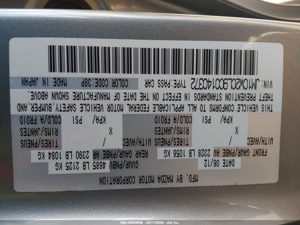 JM1CW2CL9C0140372 2012 MAZDA MAZDA5 photo no. 9