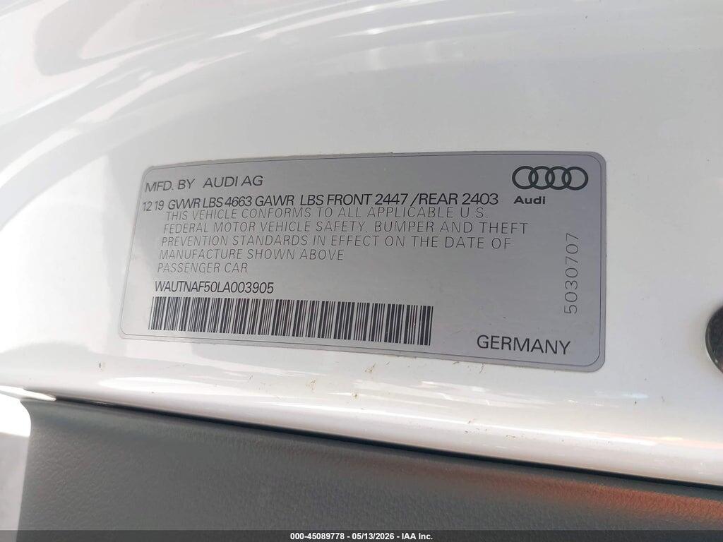 WAUTNAF50LA003905 2020 AUDI A5 photo no. 9