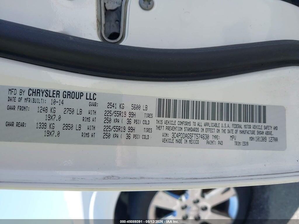 3C4PDDAG5FT574630 2015 DODGE JOURNEY photo no. 9