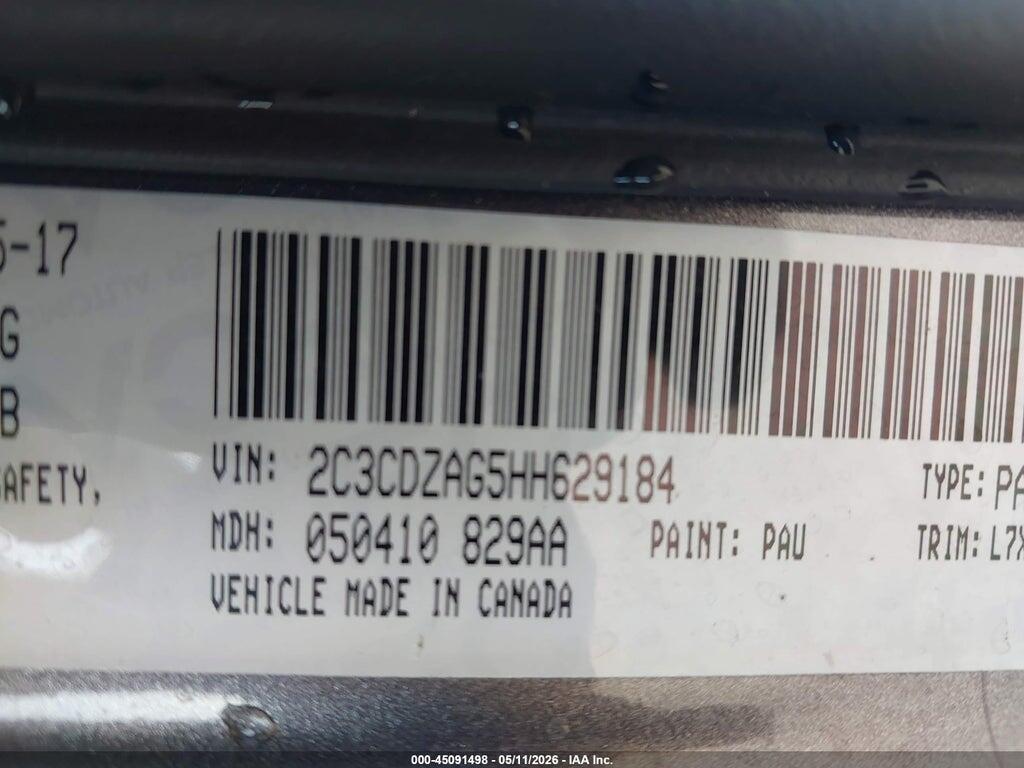 2C3CDZAG5HH629184 2017 DODGE CHALLENGER photo no. 9