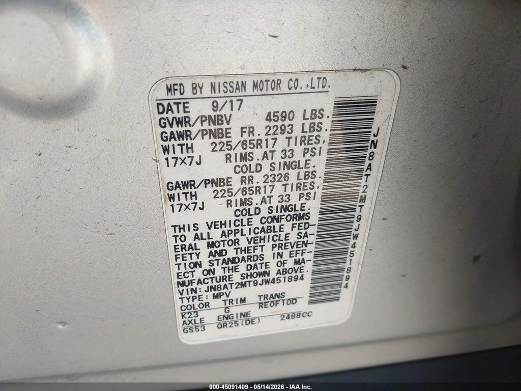 JN8AT2MT9JW451894 2018 NISSAN ROGUE photo no. 9
