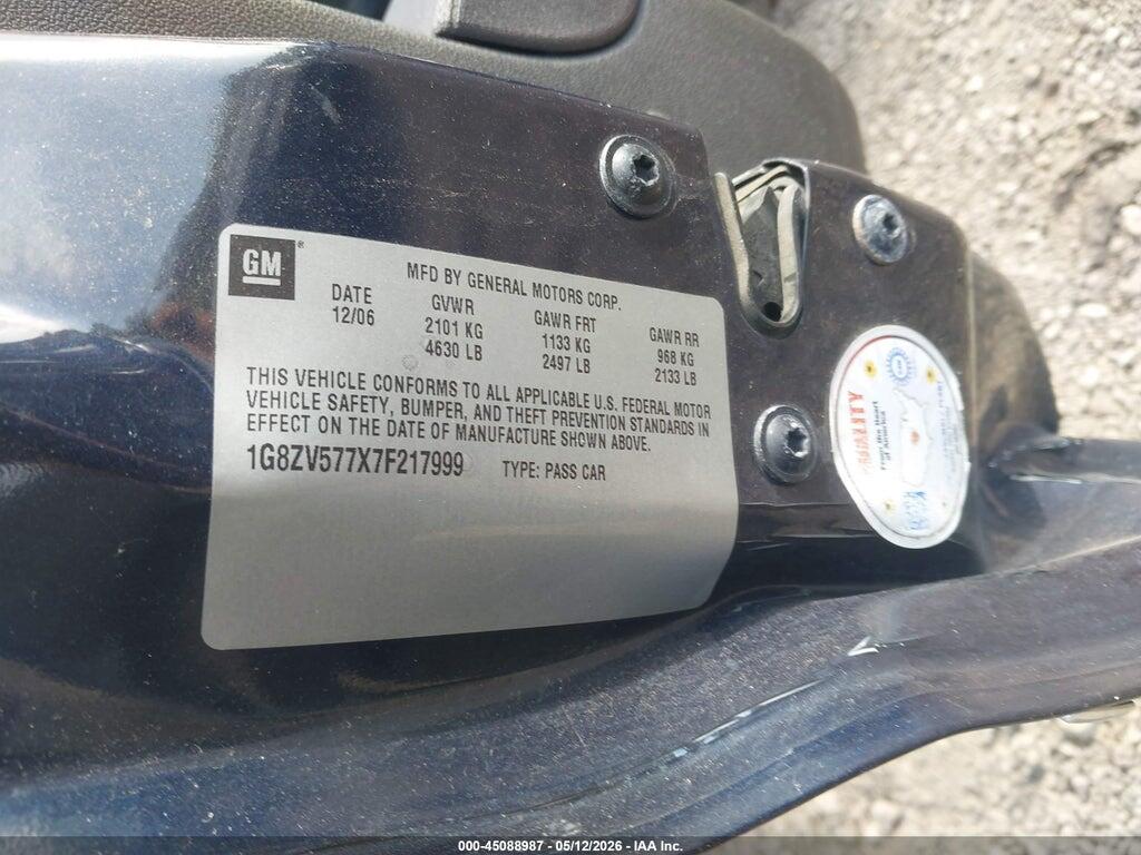 1G8ZV577X7F217999 2007 SATURN AURA photo no. 9