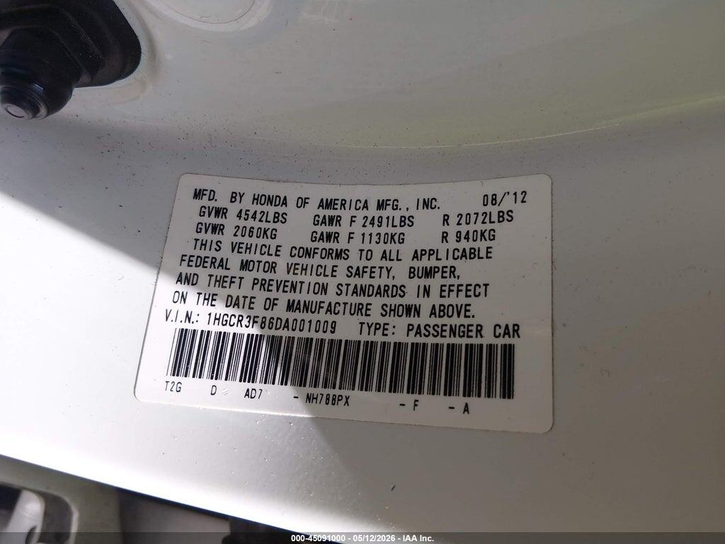 1HGCR3F86DA001009 2013 HONDA ACCORD photo no. 9