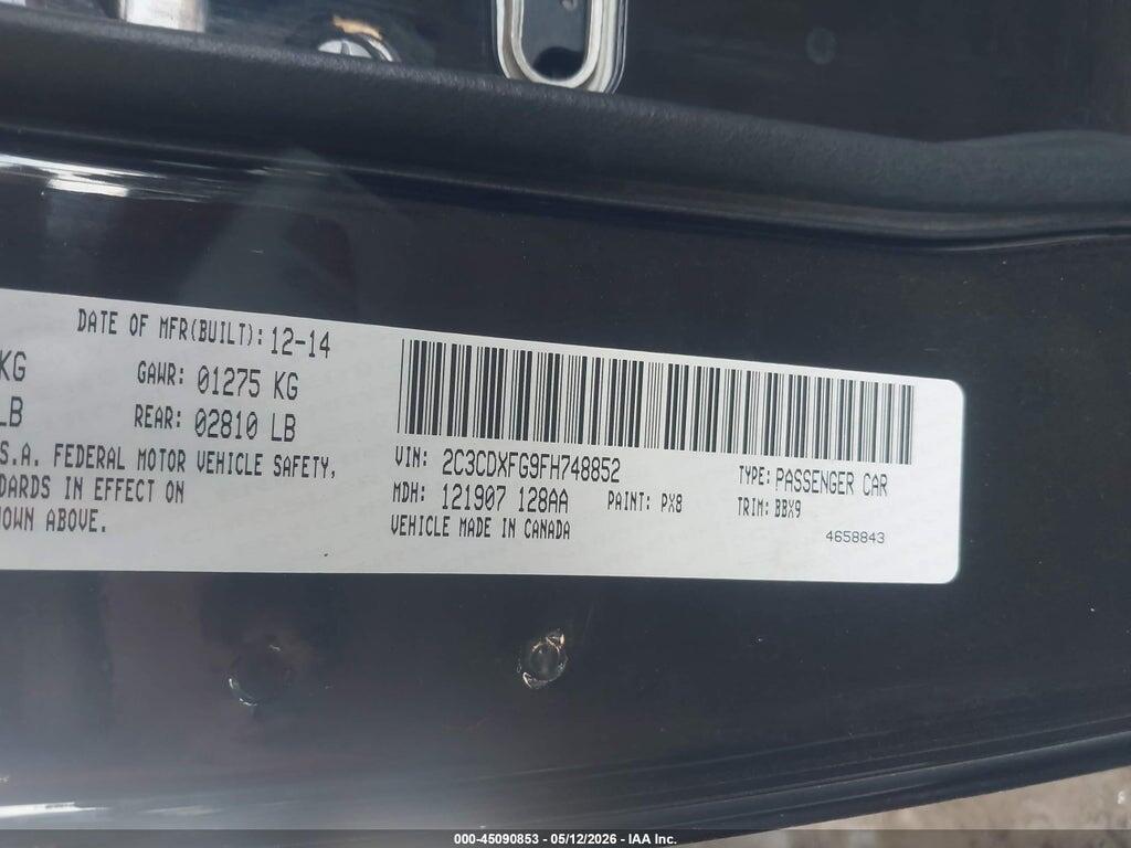 2C3CDXFG9FH748852 2015 DODGE CHARGER photo no. 9