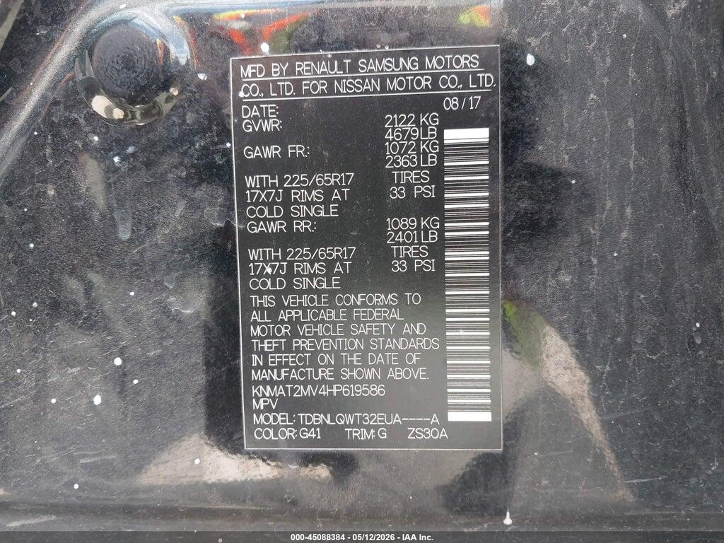 KNMAT2MV4HP619586 2017 NISSAN ROGUE photo no. 9