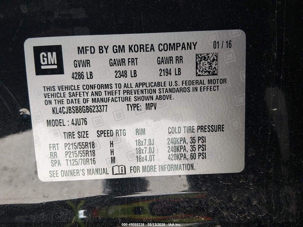 KL4CJBSB8GB623377 2016 BUICK ENCORE photo no. 9