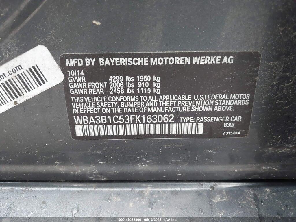 WBA3B1C53FK163062 2015 BMW 320I photo no. 9