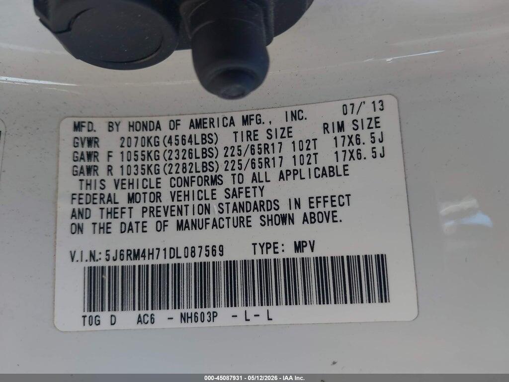 5J6RM4H71DL087569 2013 HONDA CR-V photo no. 9