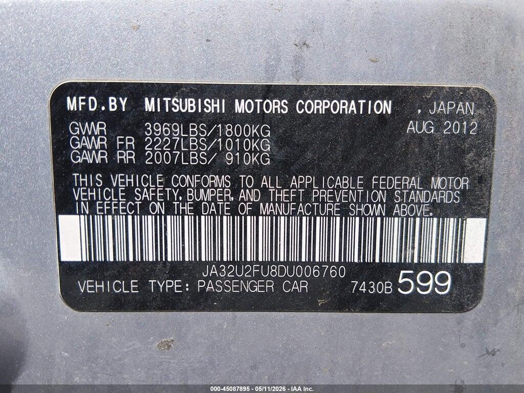 JA32U2FU8DU006760 2013 MITSUBISHI LANCER photo no. 9