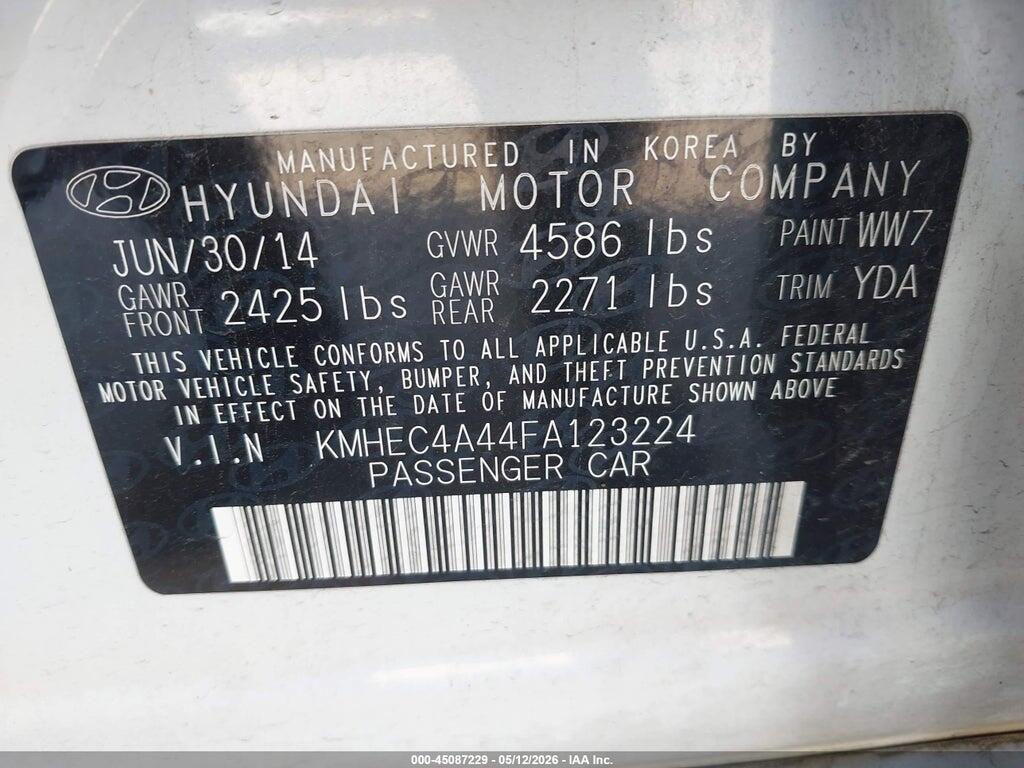 KMHEC4A44FA123224 2015 HYUNDAI SONATA HYBRID photo no. 9