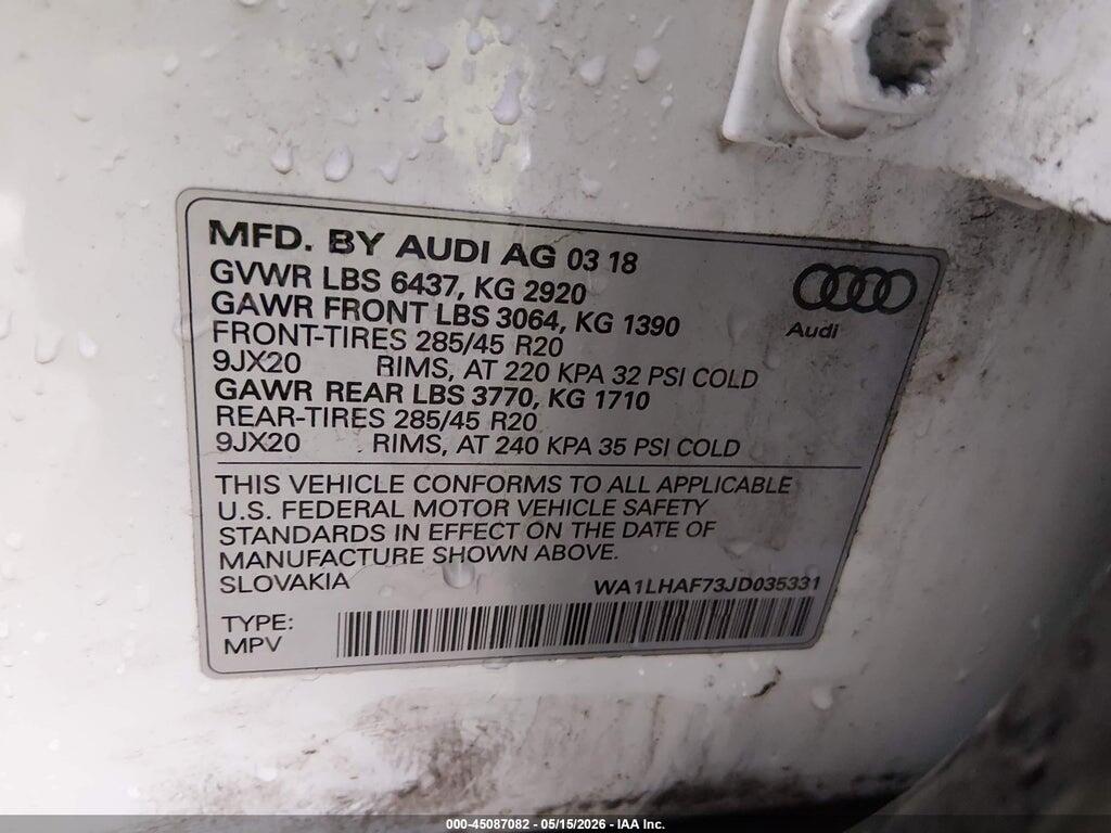WA1LHAF73JD035331 2018 AUDI Q7 photo no. 9