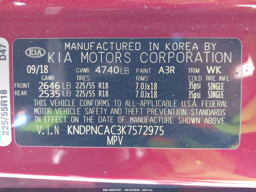 KNDPNCAC3K7572975 2019 KIA SPORTAGE photo no. 9
