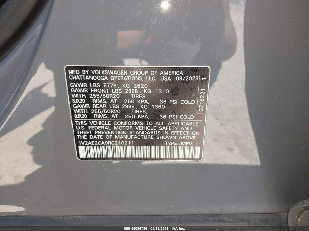 1V2AE2CA9RC210211 2024 VOLKSWAGEN ATLAS CROSS SPORT photo no. 9