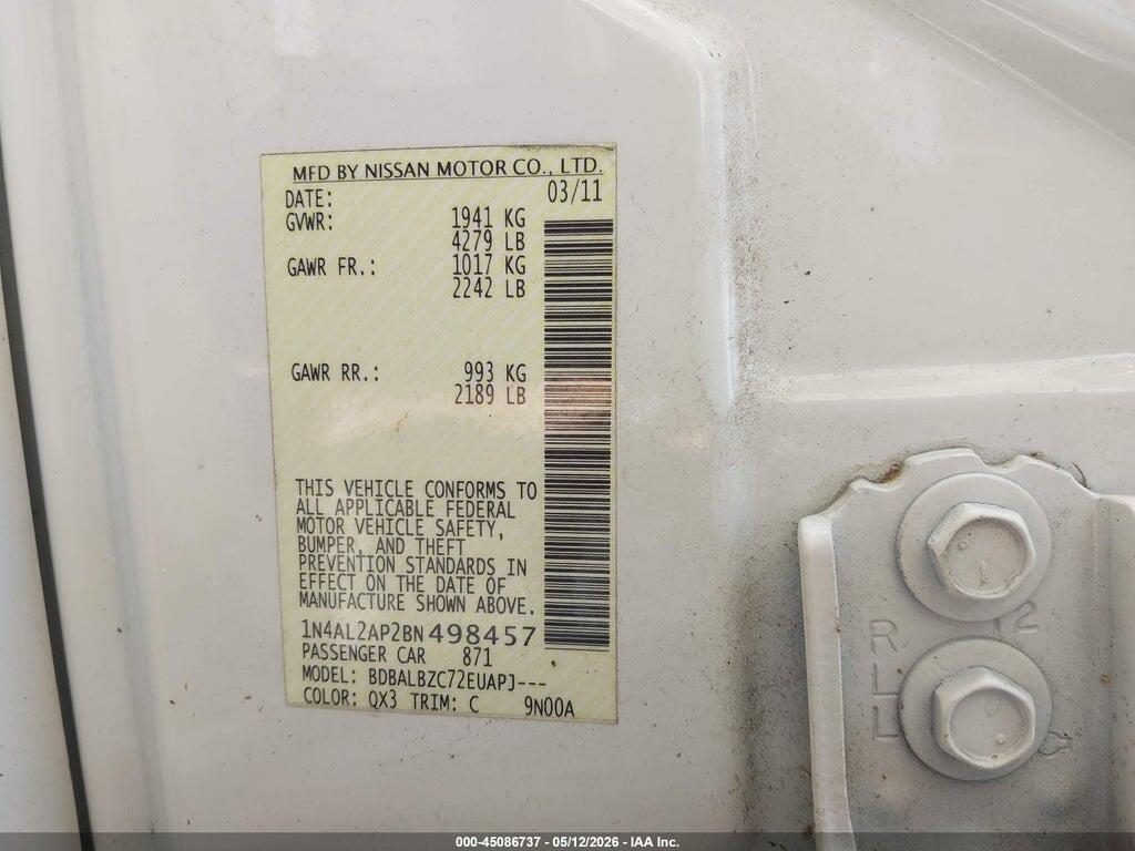 1N4AL2AP2BN498457 2011 NISSAN ALTIMA photo no. 9