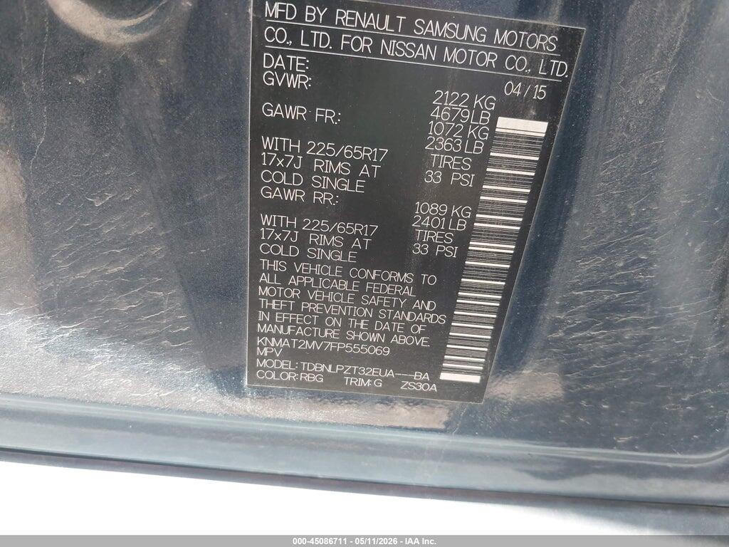 KNMAT2MV7FP555069 2015 NISSAN ROGUE photo no. 9