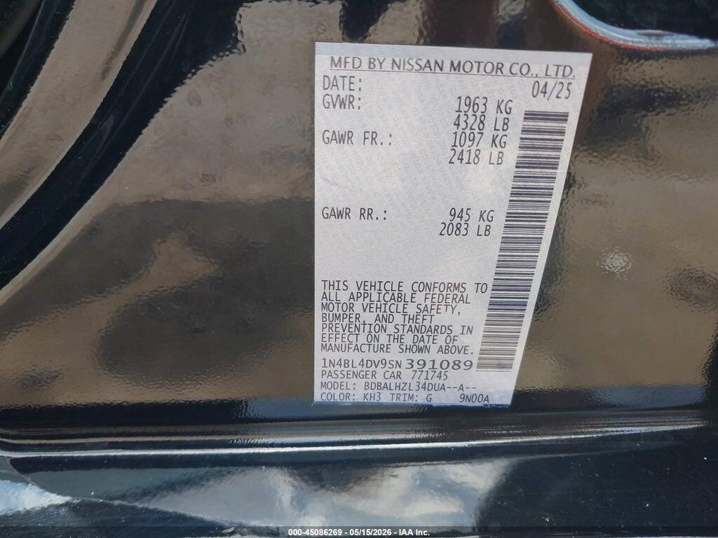 1N4BL4DV9SN391089 2025 NISSAN ALTIMA photo no. 9