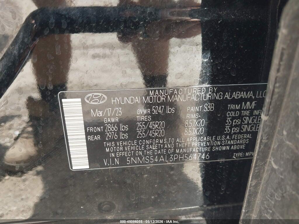 5NMS54AL3PH564746 2023 HYUNDAI SANTA FE photo no. 9