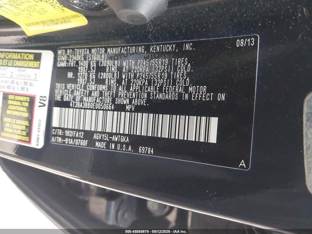 4T3BA3BB0EU050664 2014 TOYOTA VENZA photo no. 9