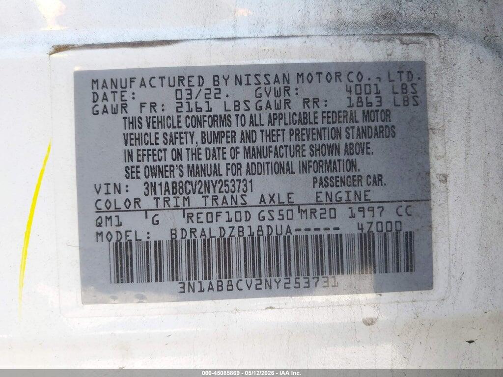 3N1AB8CV2NY253731 2022 NISSAN SENTRA photo no. 9