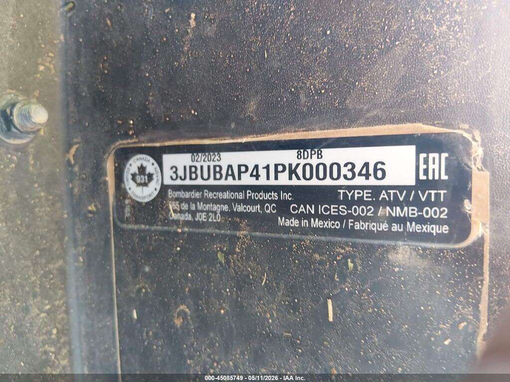 3JBUBAP41PK000346 2023 CAN-AM DEFENDER MAX photo no. 10
