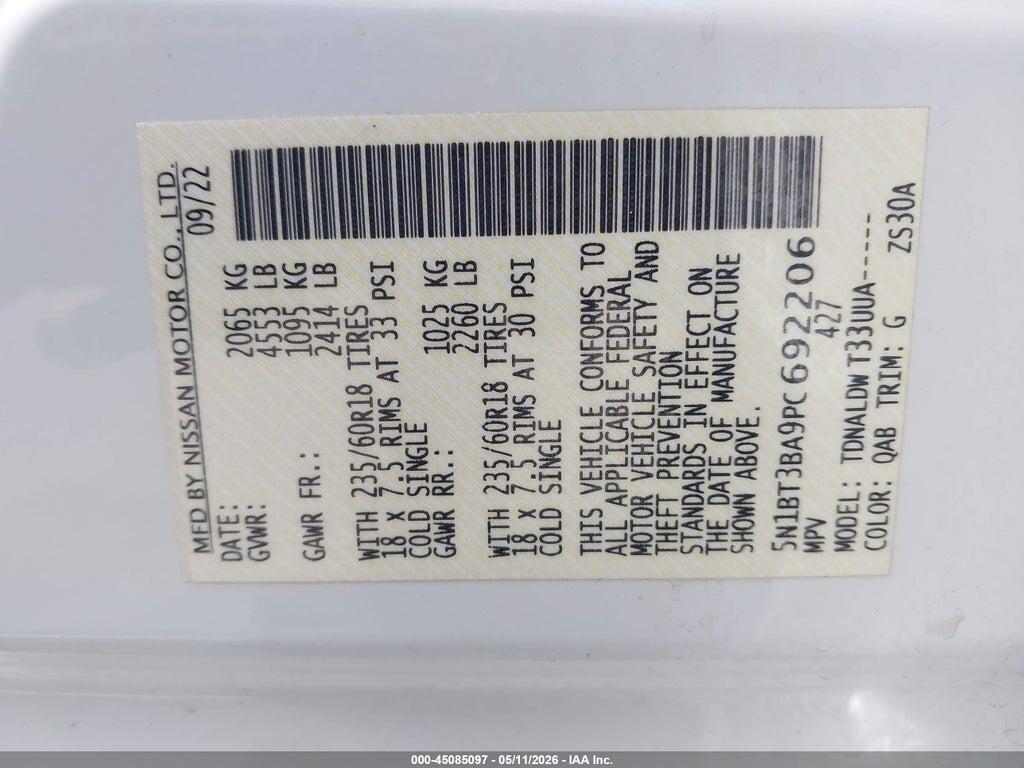 5N1BT3BA9PC692206 2023 NISSAN ROGUE photo no. 9