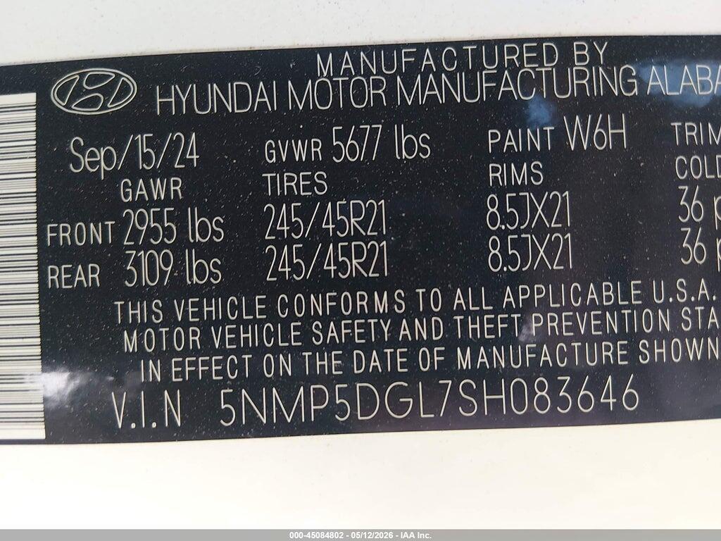 5NMP5DGL7SH083646 2025 HYUNDAI SANTA FE photo no. 9