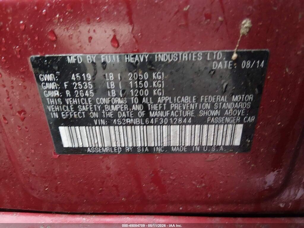 4S3BNBL64F3012844 2015 SUBARU LEGACY photo no. 9