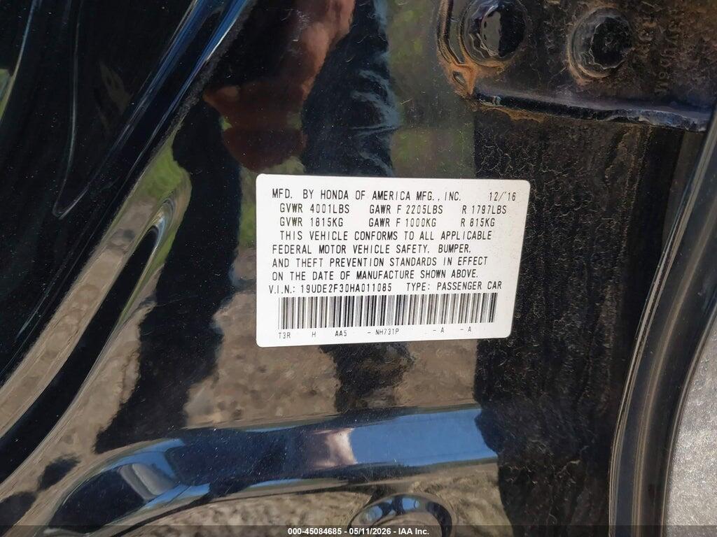 19UDE2F30HA011085 2017 ACURA ILX photo no. 9