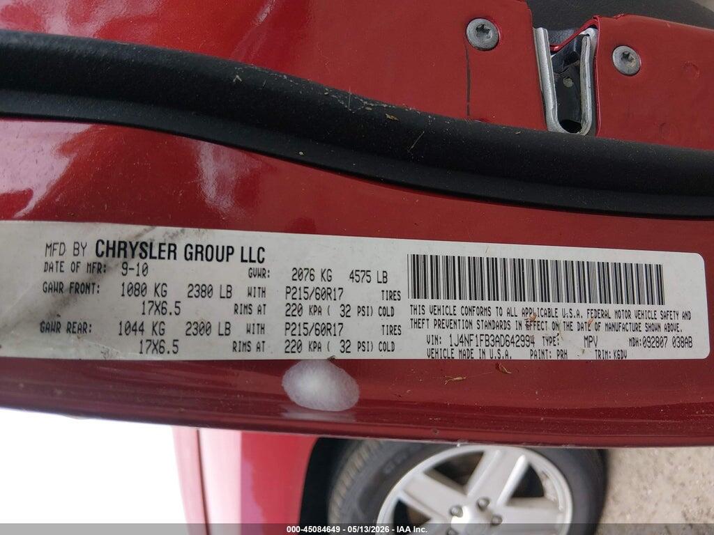 1J4NF1FB3AD642994 2010 JEEP COMPASS photo no. 9