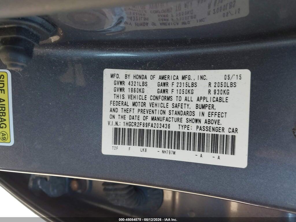 1HGCR2F89FA203436 2015 HONDA ACCORD photo no. 9