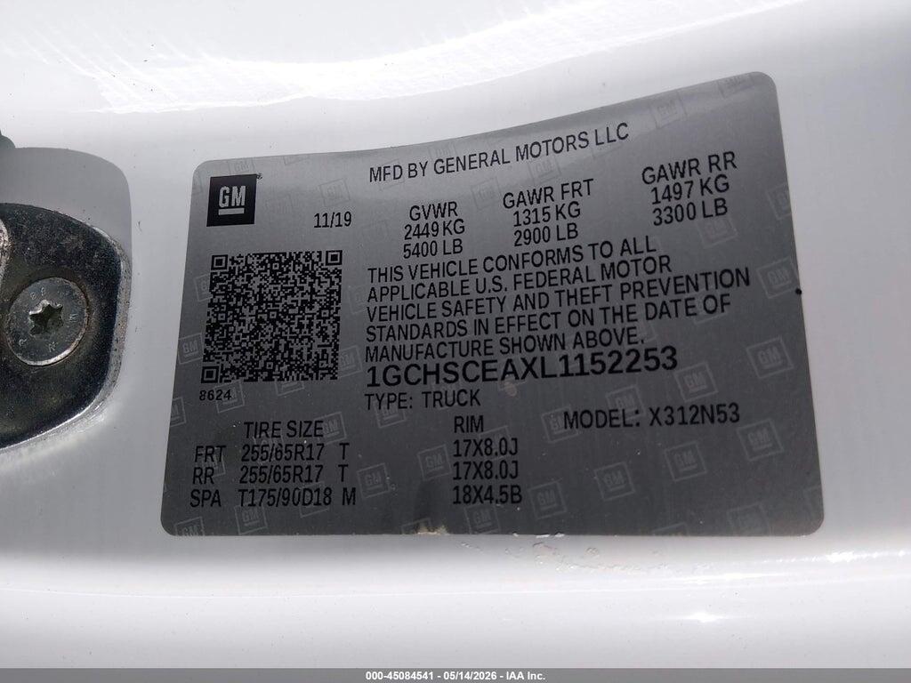 1GCHSCEAXL1152253 2020 CHEVROLET COLORADO photo no. 9