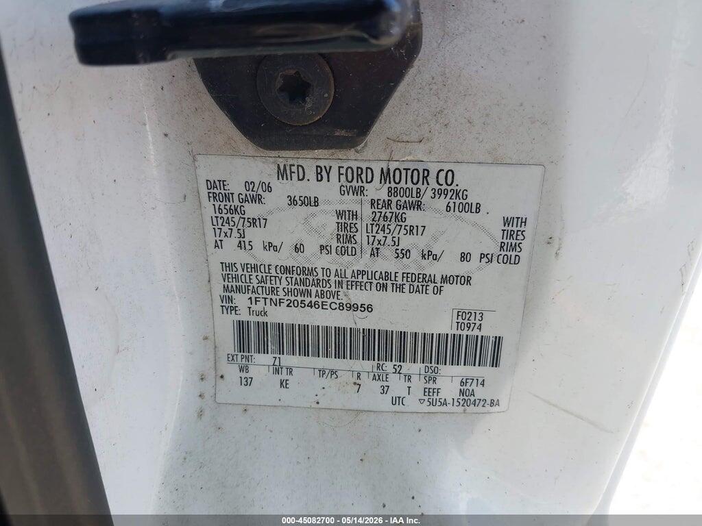 1FTNF20546EC89956 2006 FORD F-250 photo no. 9