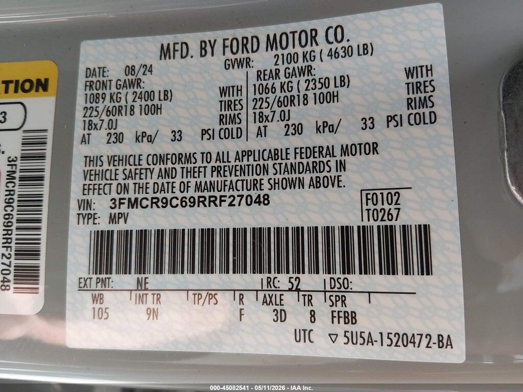 3FMCR9C69RRF27048 2024 FORD BRONCO SPORT photo no. 9