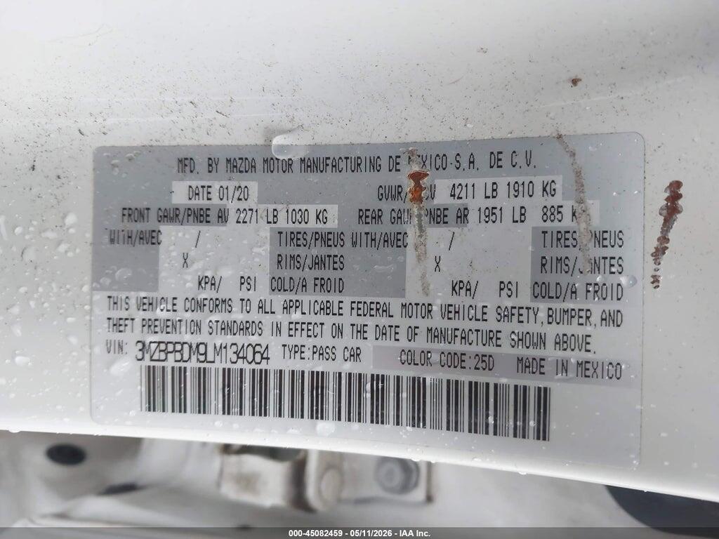 3MZBPBDM9LM134064 2020 MAZDA MAZDA3 photo no. 9