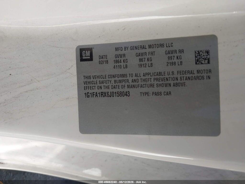 1G1FA1RX6J0158043 2018 CHEVROLET CAMARO photo no. 9