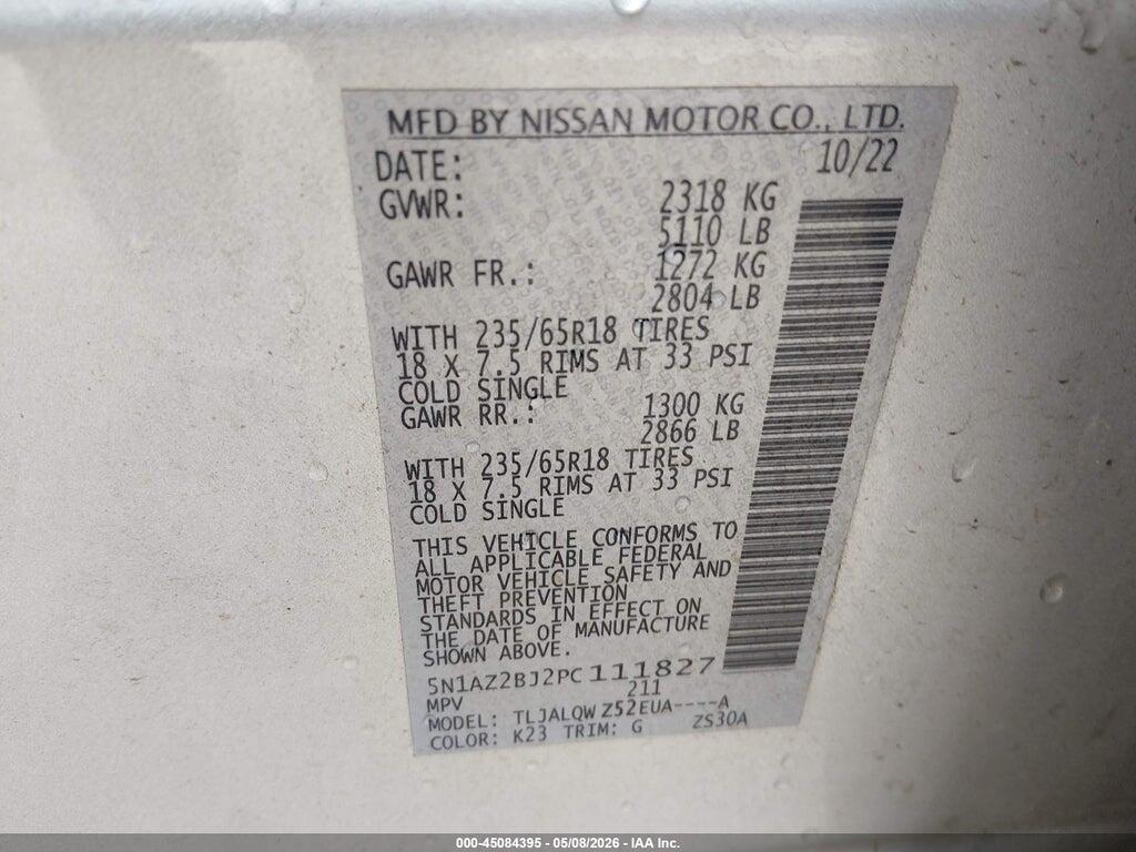 5N1AZ2BJ2PC111827 2023 NISSAN MURANO photo no. 9
