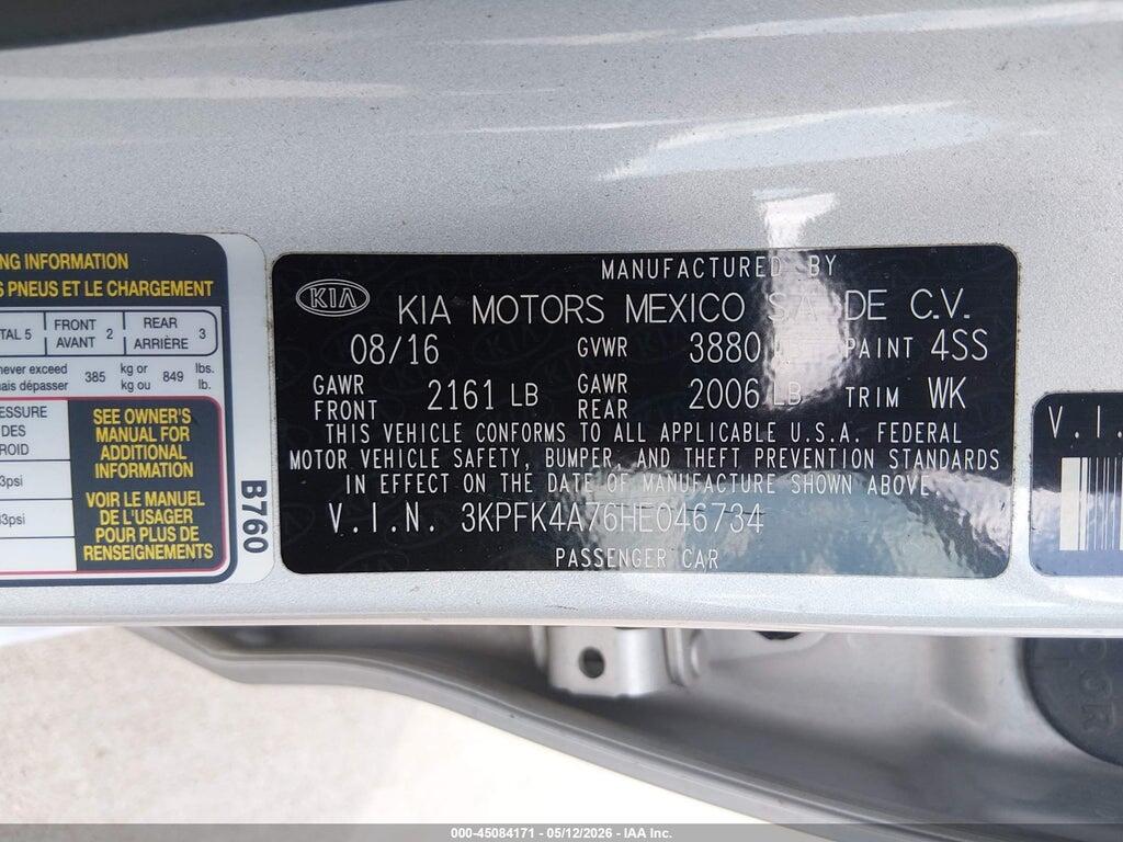 3KPFK4A76HE046734 2017 KIA FORTE photo no. 9