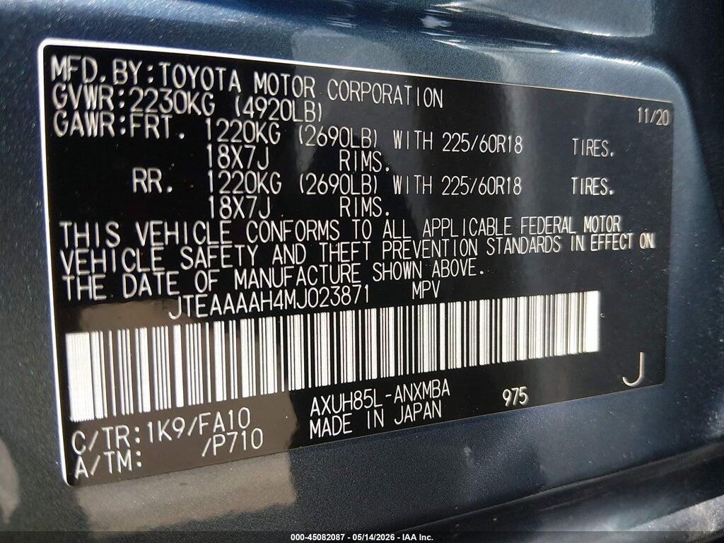 JTEAAAAH4MJ023871 2021 TOYOTA VENZA photo no. 9