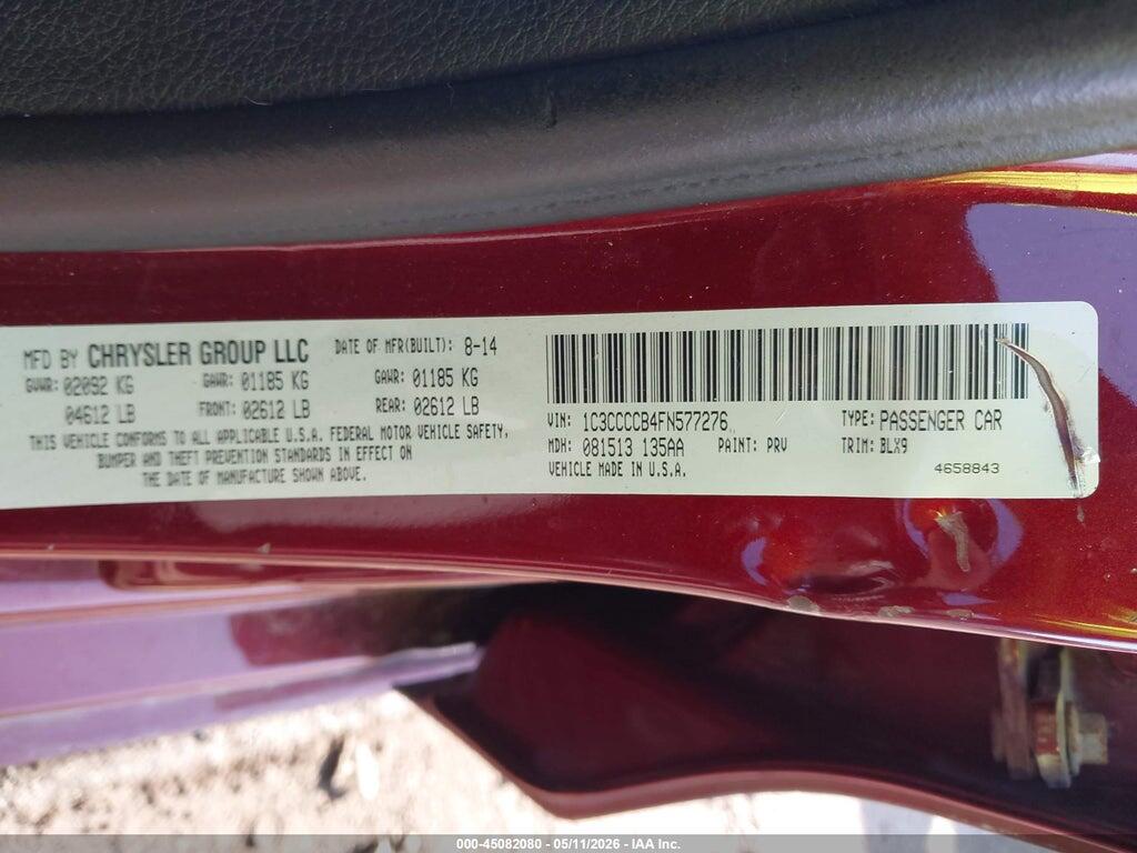 1C3CCCCB4FN577276 2015 CHRYSLER 200 photo no. 9