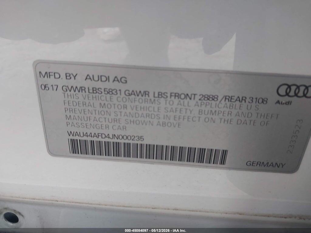 WAU44AFD4JN000235 2018 AUDI A8 L photo no. 9