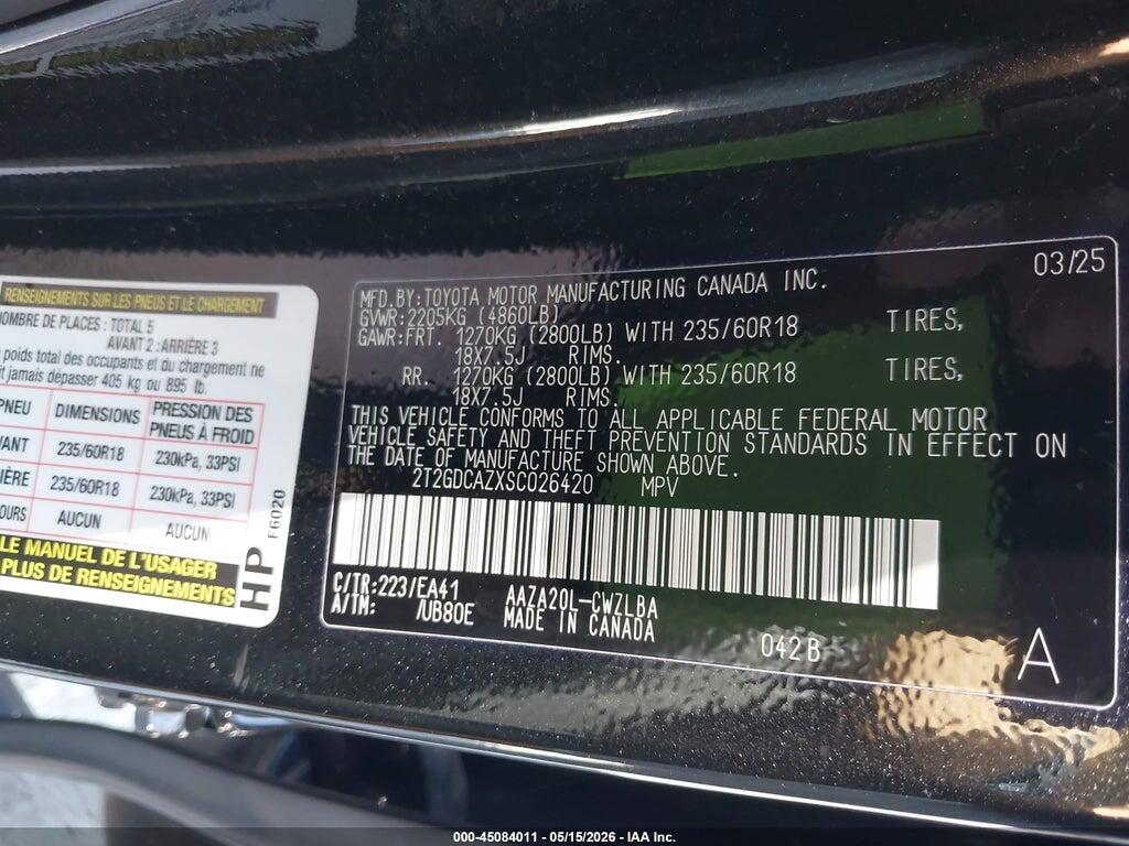2T2GDCAZXSC026420 2025 LEXUS NX 250 photo no. 9