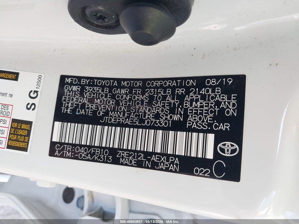 JTDEPRAE5LJ073301 2020 TOYOTA COROLLA photo no. 9